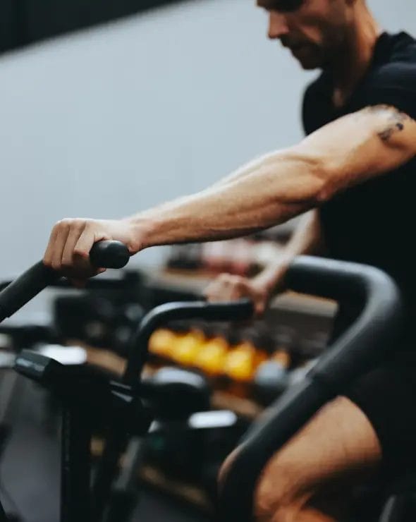 Man working out on bike